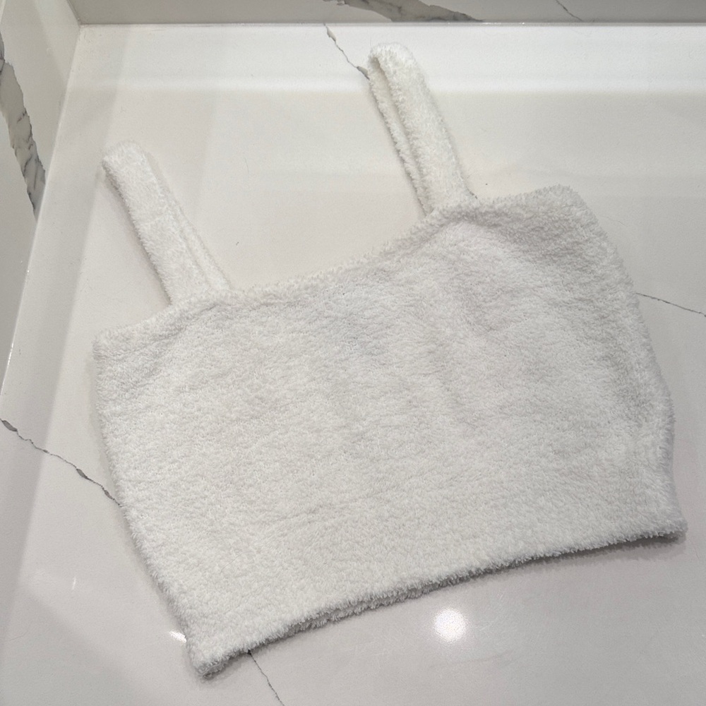 🌻3/$25 Plush White Cropped Bralette Tank